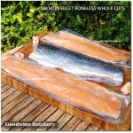 Salmon FILLET BONELESS Atlantic CHILE frozen steak cuts 2" 5cm (price/pack 500g 2-3pcs)